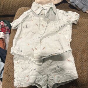 Janie and Jack Light Green Kids Matching Set